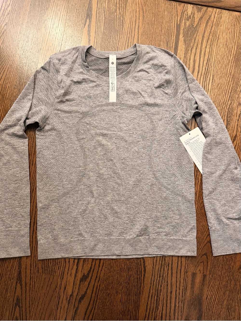 lululemon athletica Swiftly Relaxed Heathered Light Gray Long-Sleeve Tee